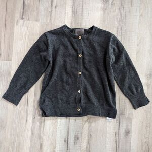 4T Zara Knitwear Girls Grey Cardigan Sweater Dark Grey (K4)